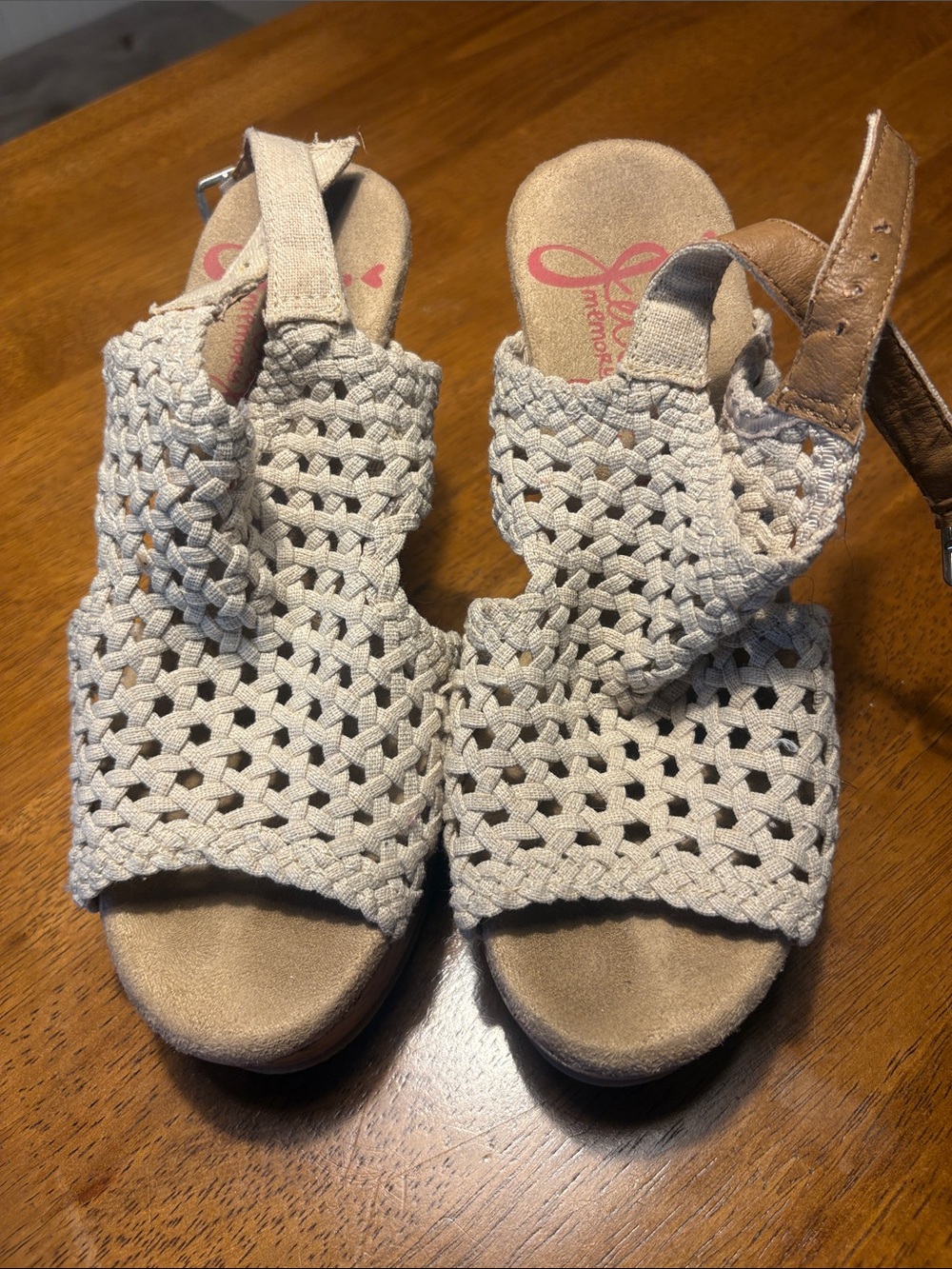 Woven Beige Women's Sandals - Comfort Footbed